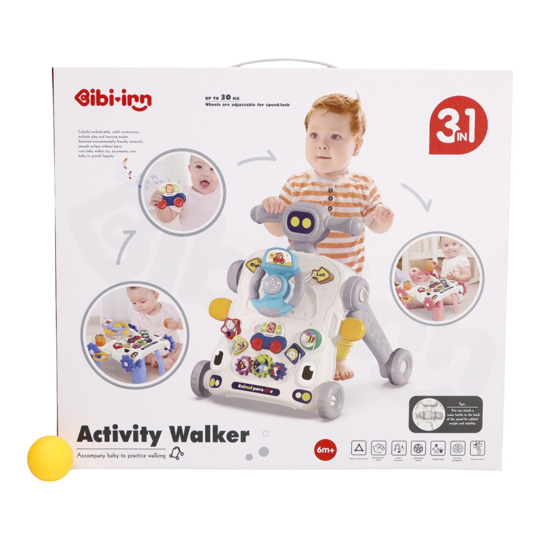 Fiús játék, Járássegítő, elemes + activity asztal, 3 in 1 BB2242