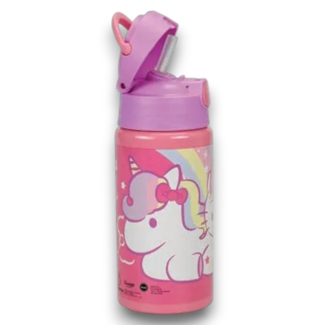 Műanyag, Kulacs 500ml | Hello Kitty Unicorn aluminium szívószálas