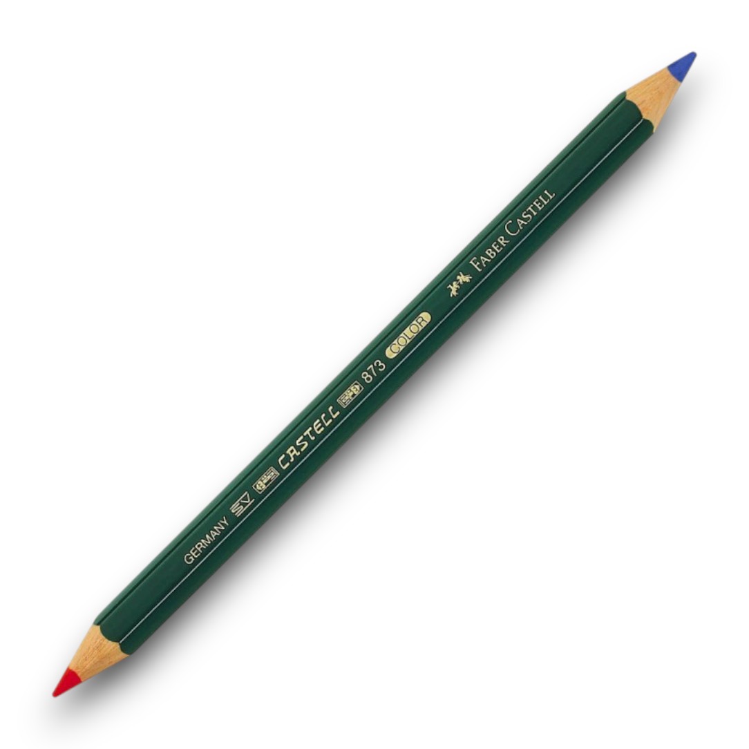 Postairon, piros-kék Vastag Faber-Castell háromszögletű