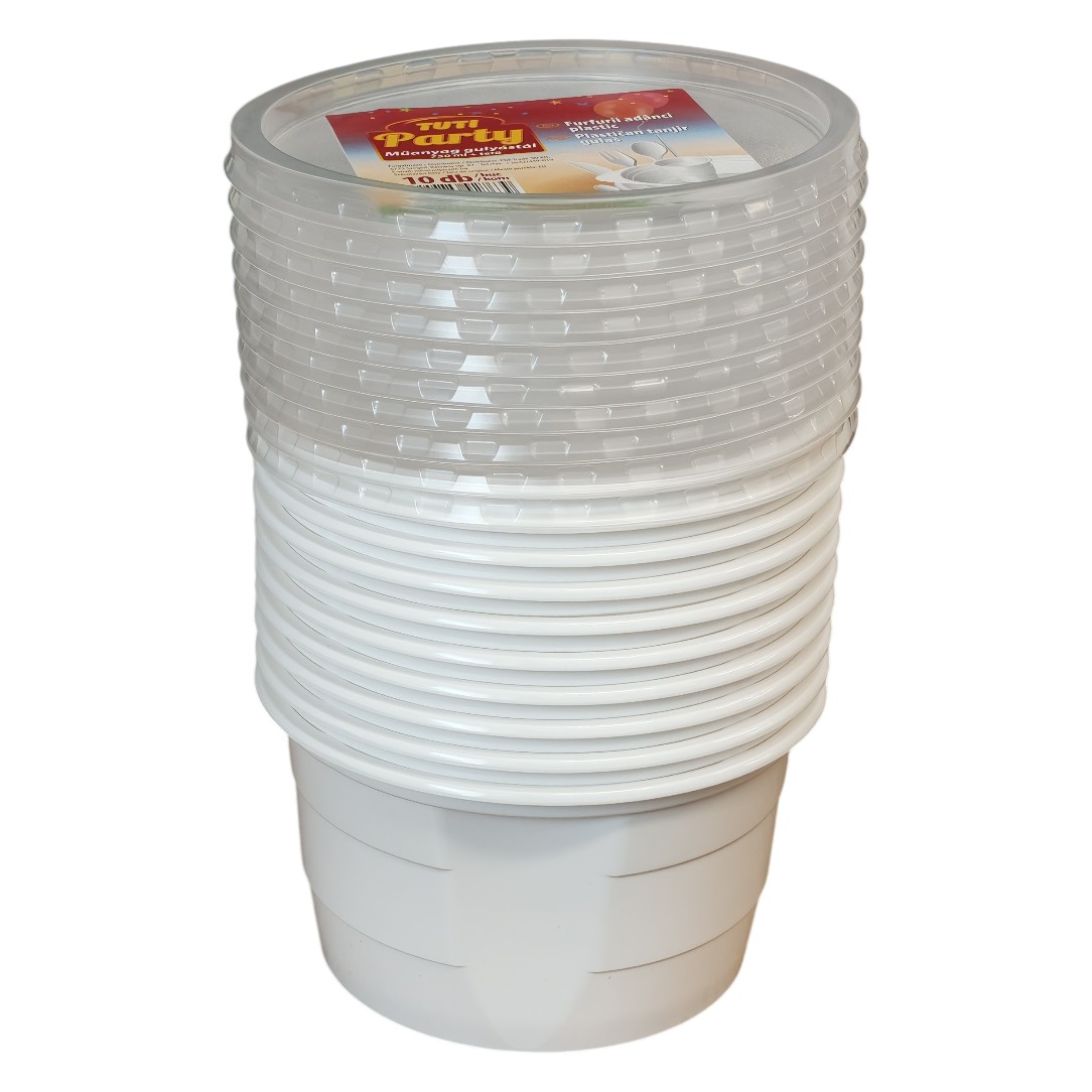 Műanyag, Tuti Party Gulyás Tányér 750 ml+Tető 10db/cs