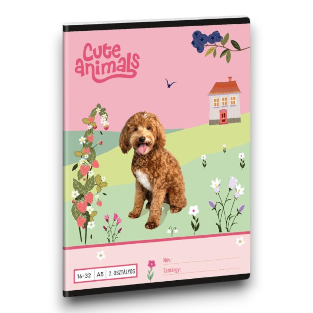 Füzet, 16-32 A/5 vonalas Animals-Doggie 2. o. 