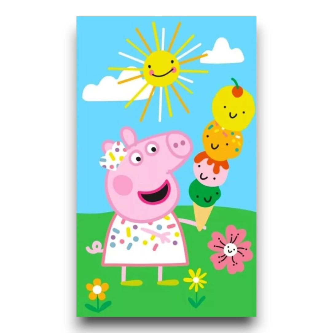 Ovis törölköző, Pappa malac Summer Time kéztörlő, arctörlő, törölköző 30x50cm