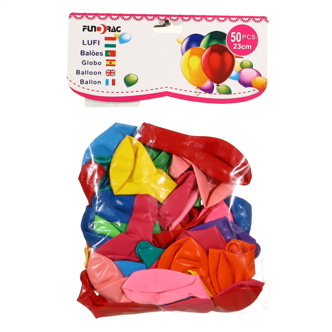 Lufi, Latex vegyes szín 50db-os, 23cm, 205396