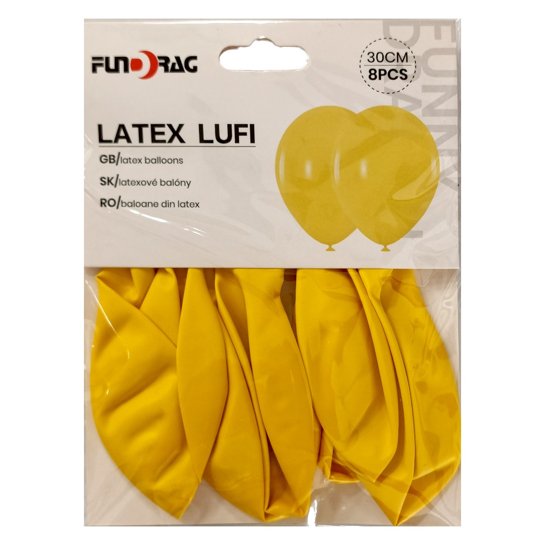 Lufi, Latex 30cm | 8db/cs | sárga | 209691