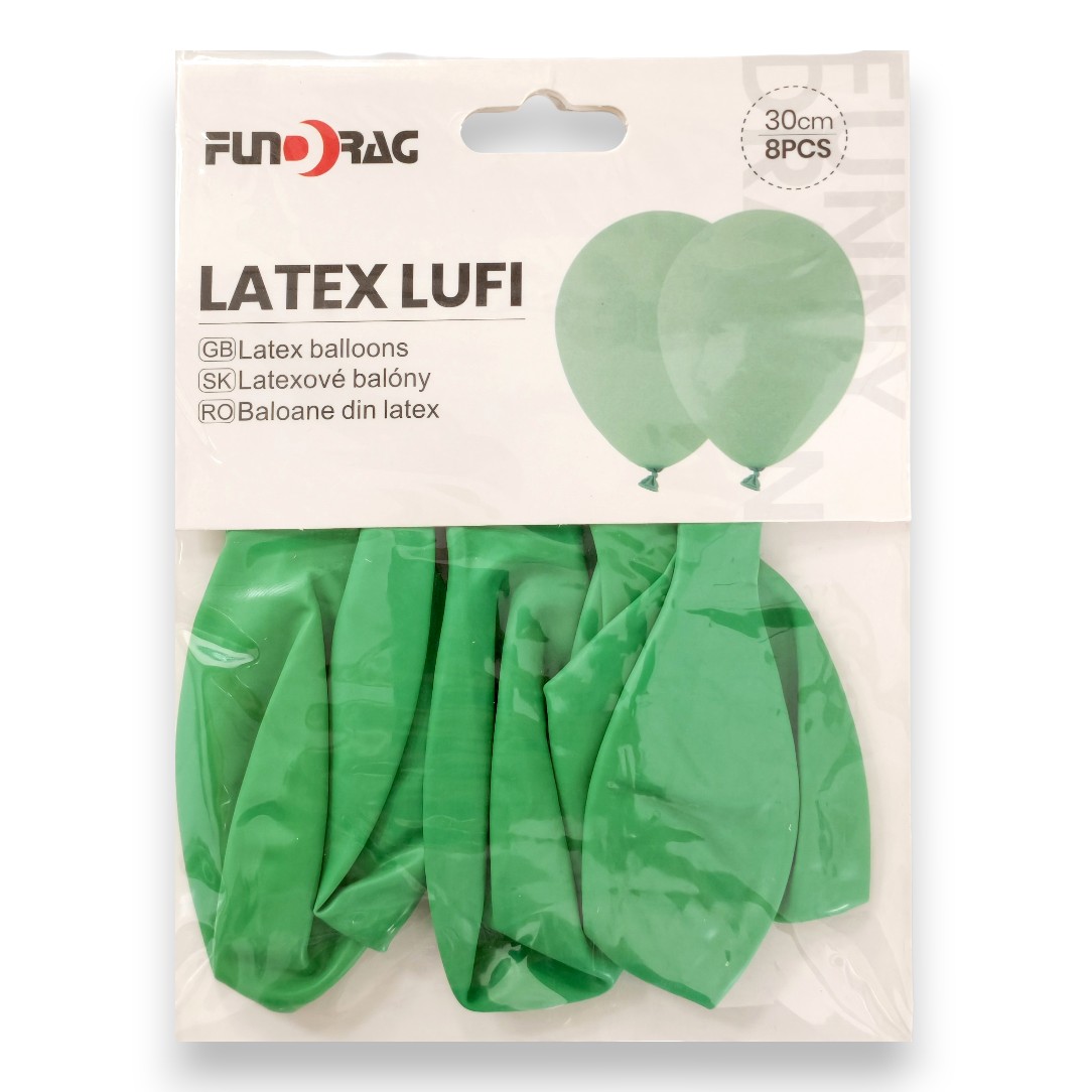 Lufi, Latex 30cm | 8db/cs | fűzöld | 209721
