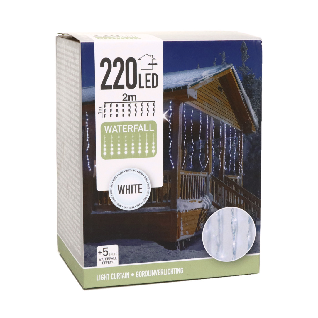 Izzósor, Led 220db Hideg fehér | Függöny | Kül és beltérre | 1m x 2m