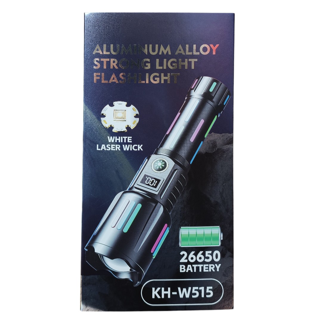 Zseblámpa, Aluminium 26650 akku 6000mAh