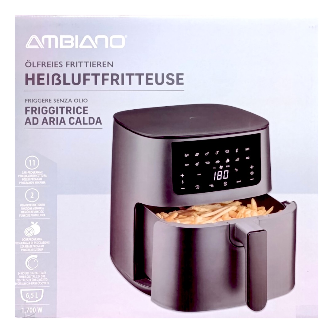 Fritőz forró levegős, Ambiano | 6,5l | digitális | 24h ás időzítő | max 1700W | 11prg