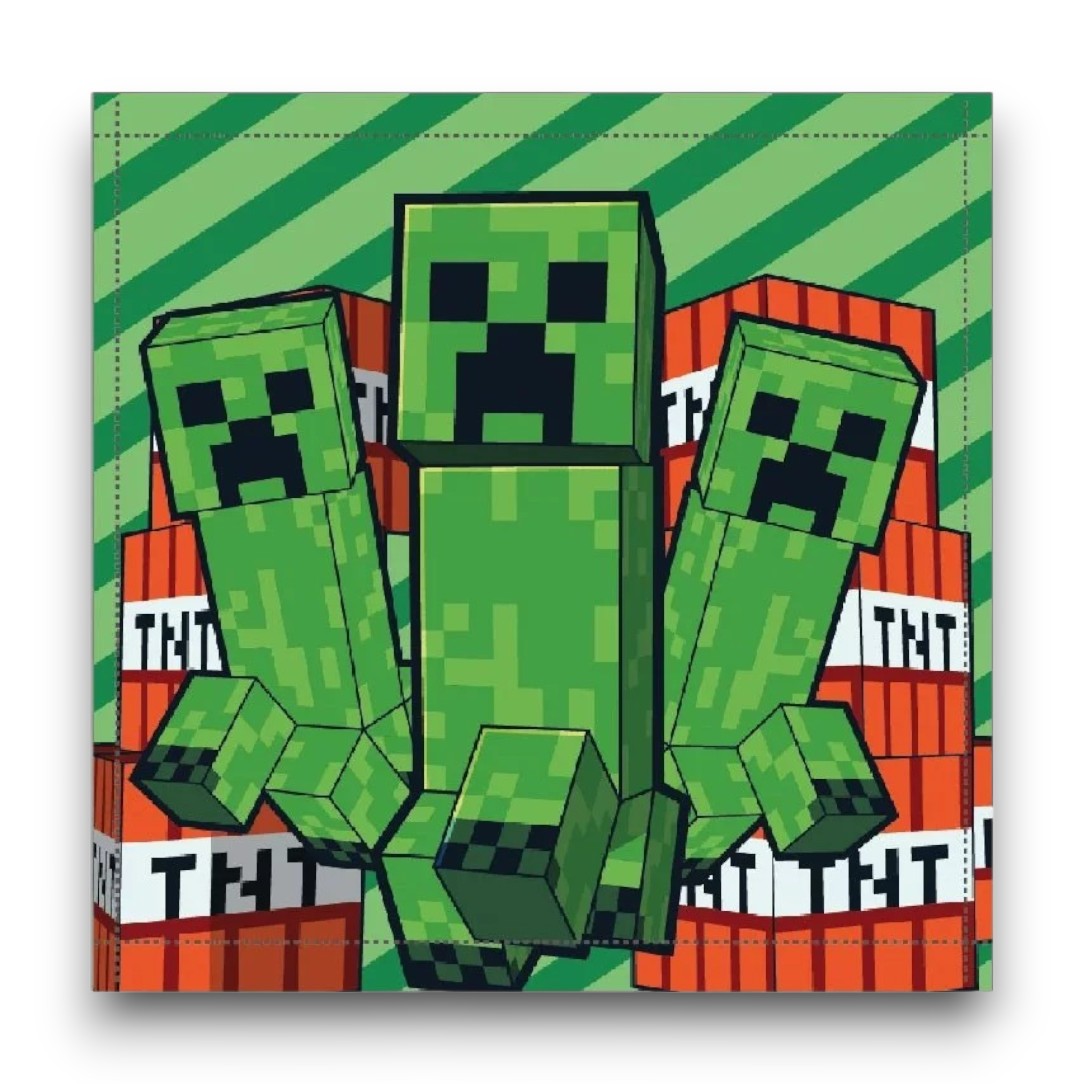 Ovis törölköző, Minecraft Battle  kéztörlő, arctörlő, törölköző 30x30cm