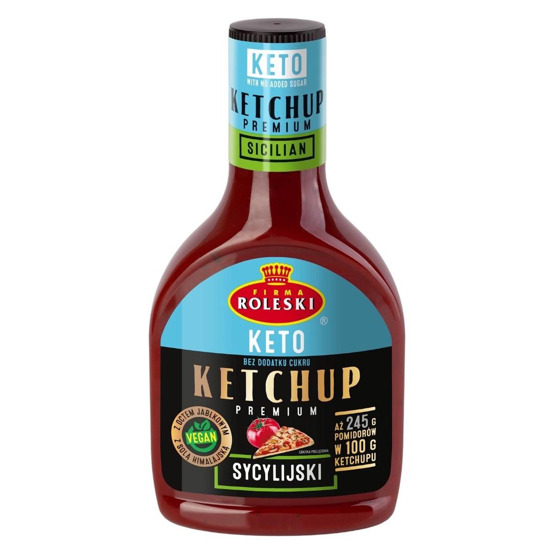Ételízesítő, Keto Prémium Szicíliai Ketchup 425g Roleski