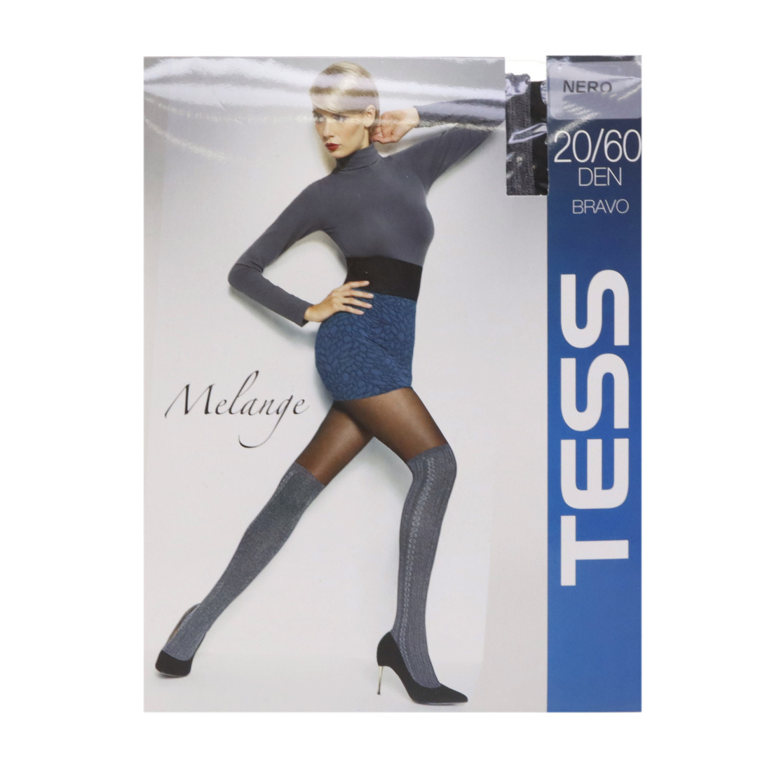 Tess Női Harisnya, 350103, Fekete, méret: 3, 20/60Den, Bravo, térdzokni mintás