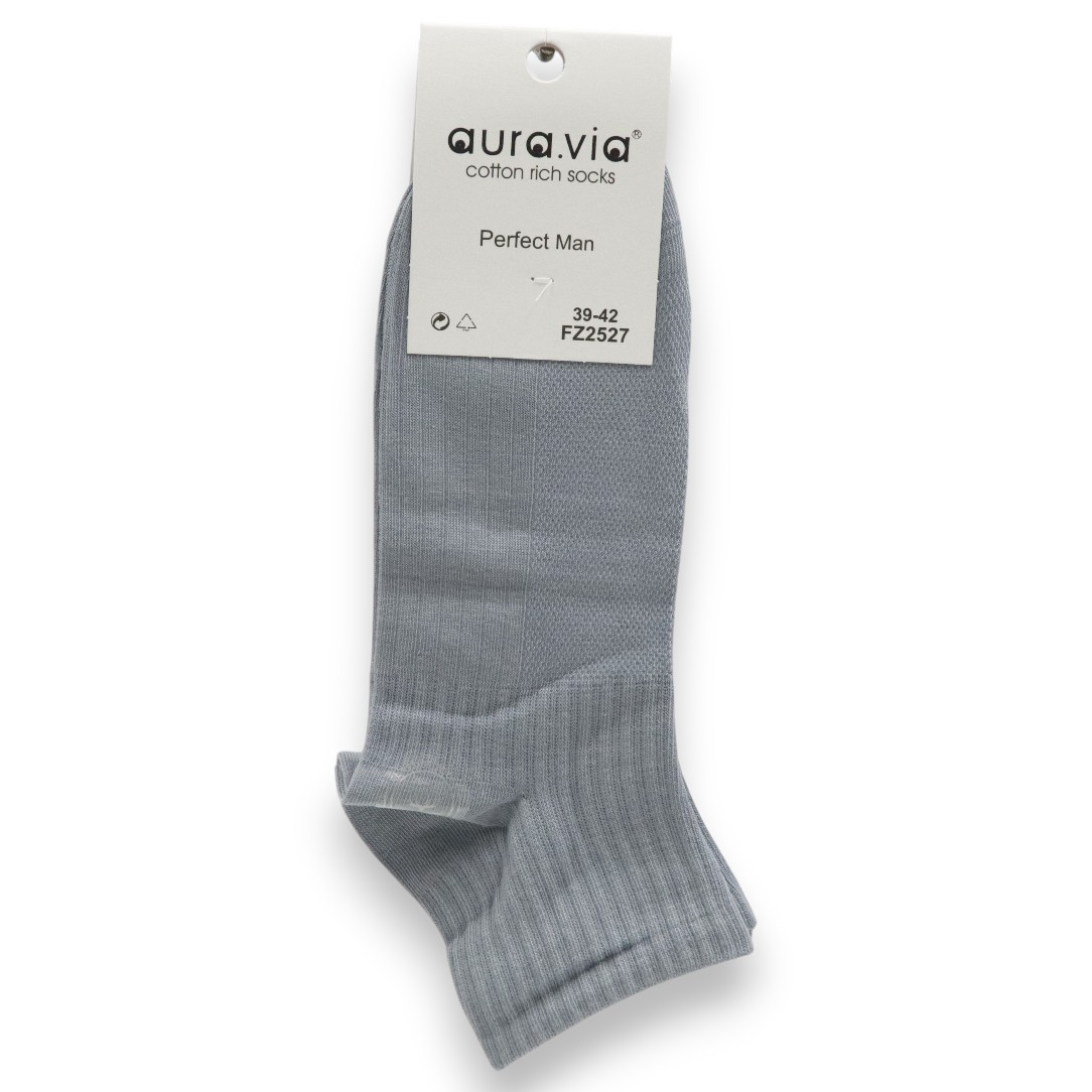 Férfi Zokni, Aura.via, Középszürke, FZ2527, méret: 39-42