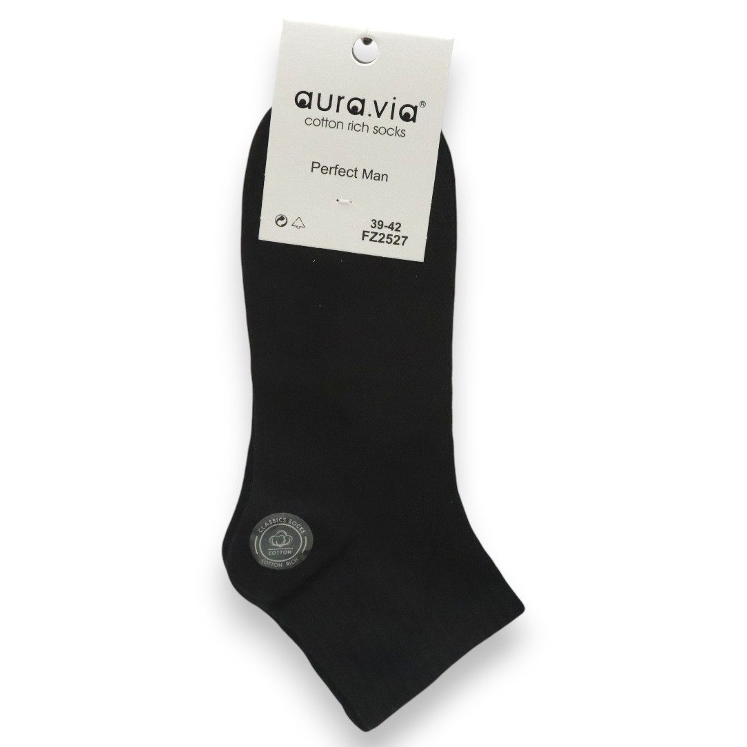 Férfi Zokni, Aura.via, Fekete, FZ2527, méret: 39-42