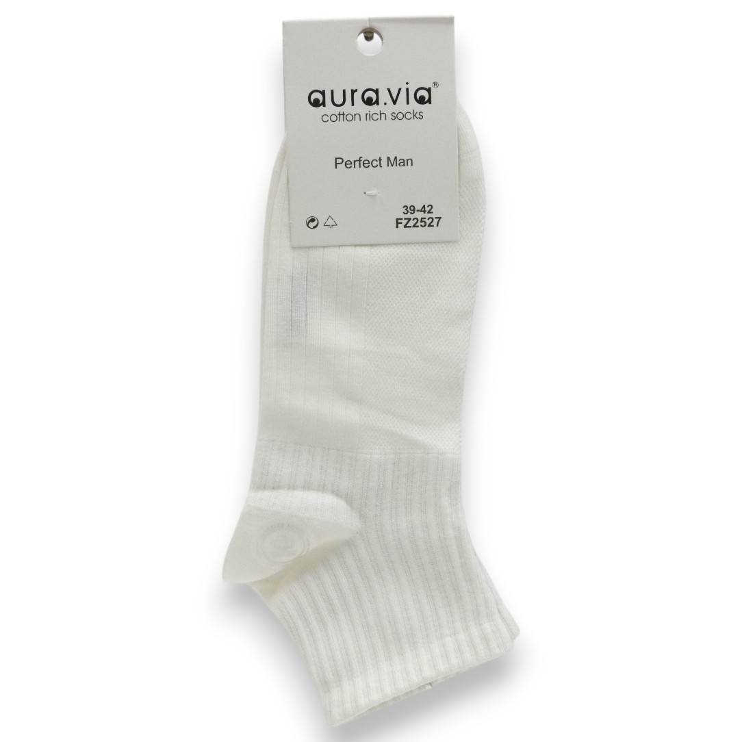 Férfi Zokni, Aura.via, Fehér, FZ2527, méret: 39-42