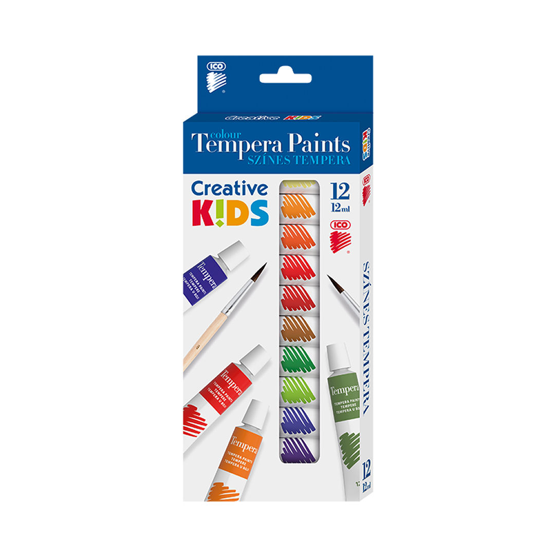 Tempera, 12 szin 12ml Ico Creative Kids 727014302