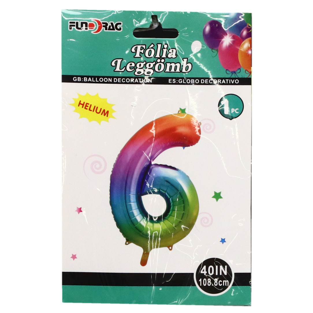 Lufi, Fólia 6-os 40" Héliummal tölthető Szivárvány