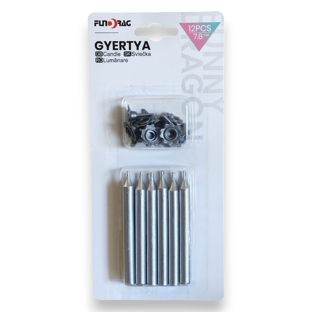 Gyertya, Tortagyertya ezüst, 12db-os 613219