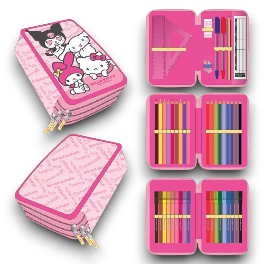 Tolltartó, Hello Kitty&Kuromi Kawaii Cuties  3 emeletes töltött