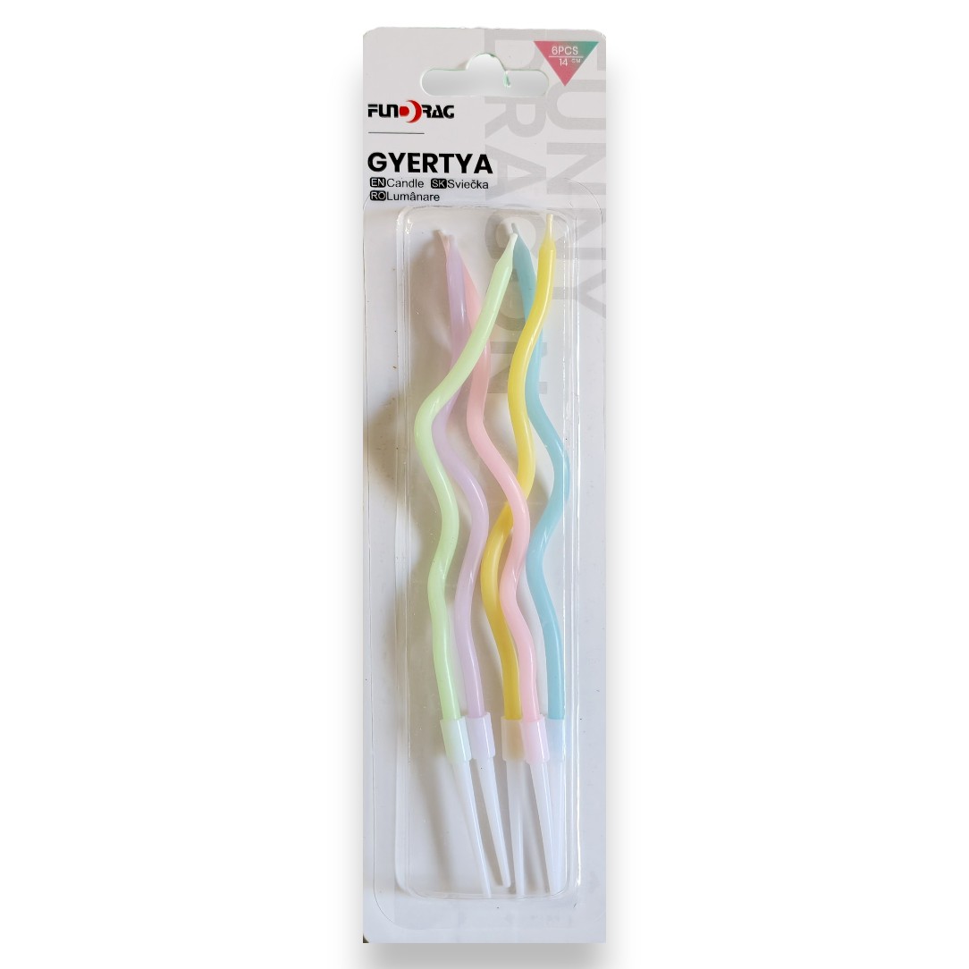 Gyertya, Szülinapi hullámos pasztell 5db/cs 643704