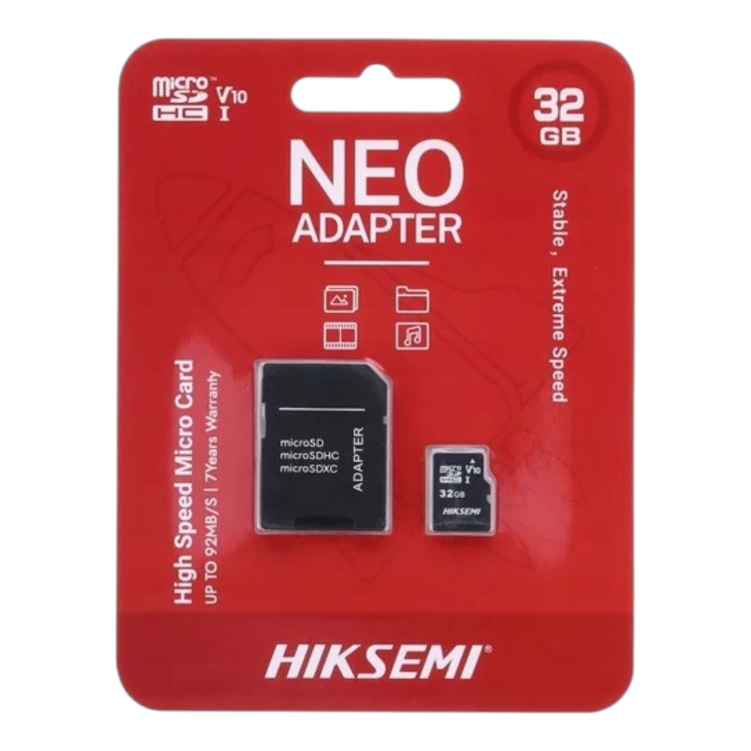 Memoriakártya,  32GB CL10 Neo MicroSDHC, HIKSEMI (Adapter Nélkül)
