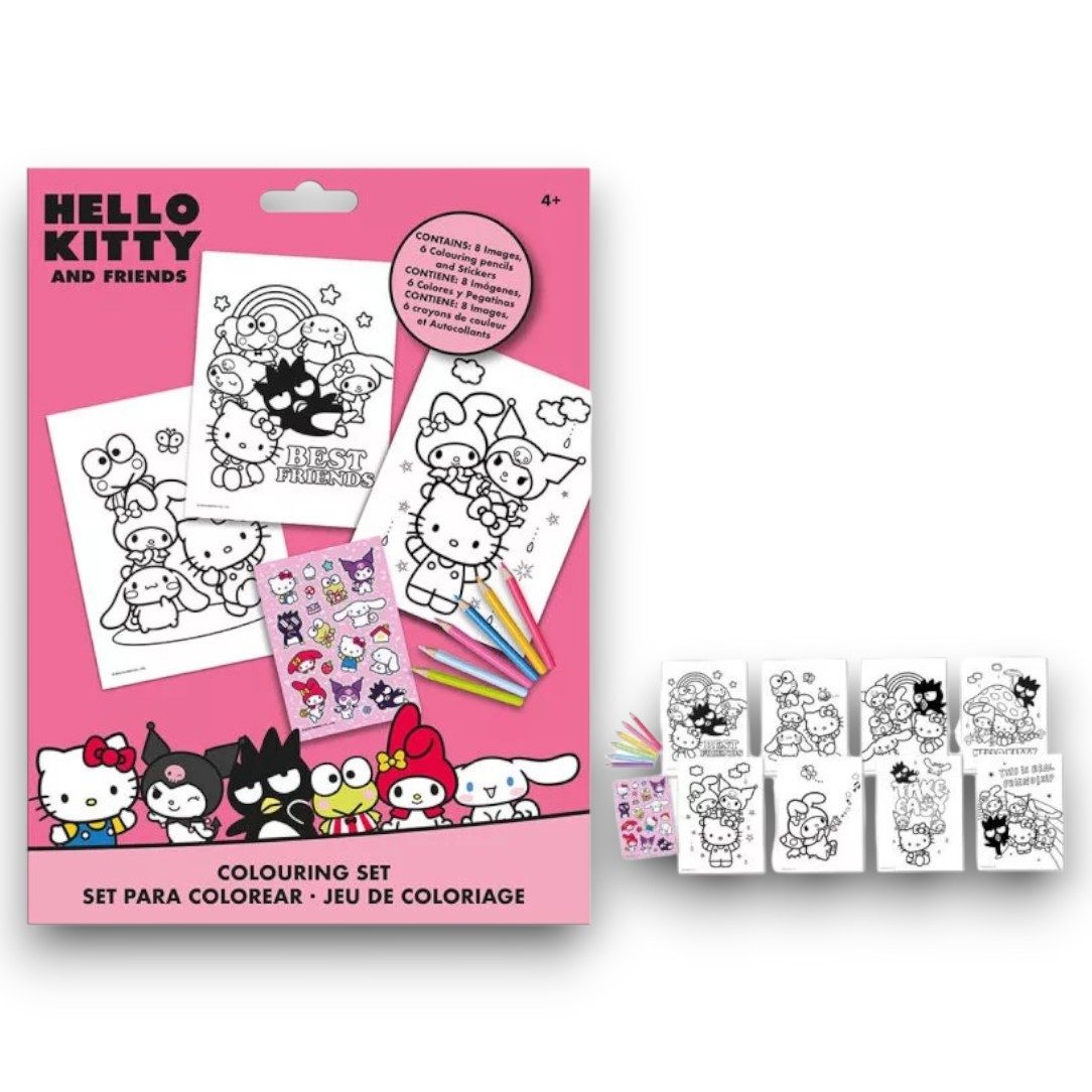 Kreatív játék, szinező szett matricával, Hello Kitty Friends szinező szett matricával