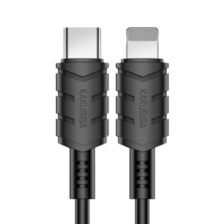 Kábel, USB-C | Lighting 2m fekete Kakusgia