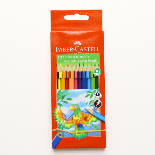 Színes ceruza, 12 szin Faber-Castell "Papagáj", háromszögletű