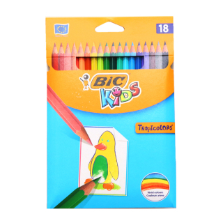 Színes ceruza, 18 szín Bic Kids Tropicolors Hatszögletű 