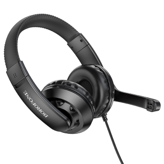 Fejhallgató, Borofone BO102 gaming vezetékes fejhallgató headset fekete