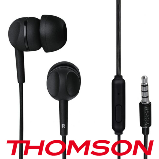 Headszet, Thomson "Ear 3005" In-Ear Fülhallgató, Mikrofonos, Fekete, 132479