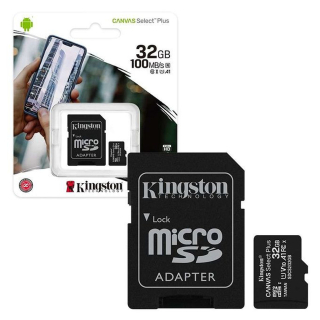 Memoriakártya, 32GB Kingston Canvas SDHC Class 10 A1+adapter