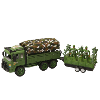 Fiús játék, Ponyvás katonai teherautó szett CJ-1633042