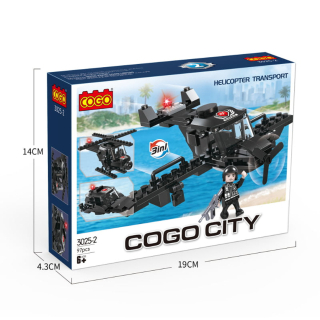 Építő játék, COGOŽ 3025 - 2 | Lego kompatibilis | Helikopter