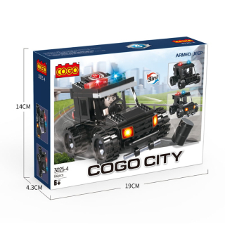 Építő játék, COGOŽ 3025 - 4 | Lego kompatibilis | Jeep