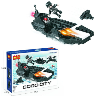 Építő játék, COGOŽ 3025 - 8 | Lego kompatibilis | Motorcsónak