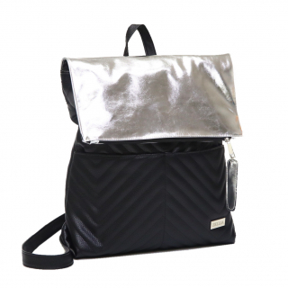 Új Női táska, Zellia, R252, Fekete-ezüst