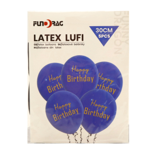 Lufi, Latex Happy Birthday 30cm 5db/cs