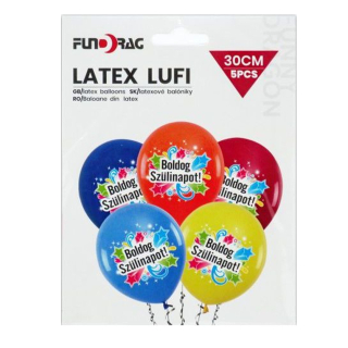 Lufi, Latex 30cm Boldog születésnapot | 5db/cs | 627056
