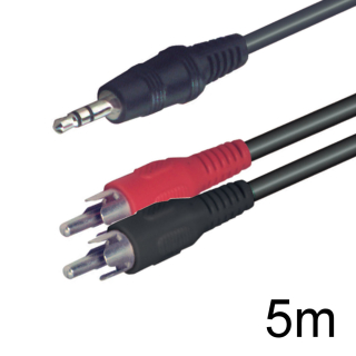 Kábel, 3,5mm ST d-2RCA d 5m
