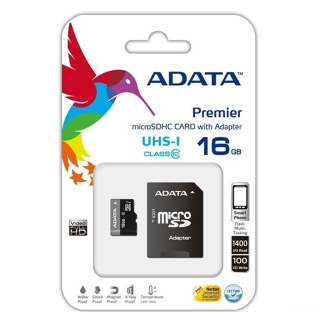 Memoriakártya, 16GB CL10 Adata microSD HC, UHS-1 + SD adapterrel