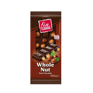 Csokoládé, Fin Carré 100g étcsokoládé egész mogyoróval