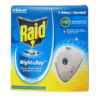 Szúnyogriasztó, Raid Night & Day 240 órás szúnyog- és légyirtó korong utántöltő 2,25 g