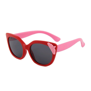 Napszemüveg, Eclipse Gyerek Piros Szilikon Kerettel, Rózsaszín Szárral és Füst Színű Lencsével