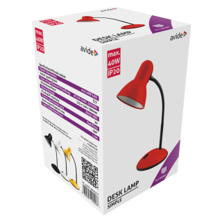 Asztali lámpa, Avide Basic Simple Piros, E27 foglalat