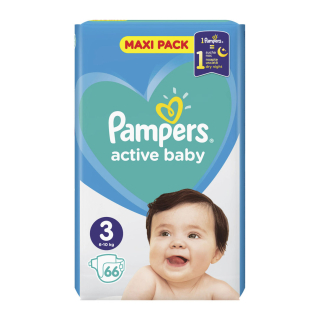 Pelenka, Pampers 66db Active Baby-Dry S3 (6-10kg)