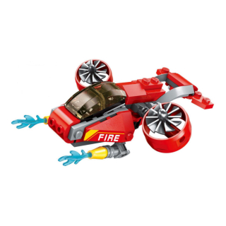 Építő játék, Qman 1410-4 | Lego - Kompatibilis | 59db | Kerékturbinás mentőhelikopter