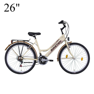 Kerékpár, 26" Biketek Oryx ATB női, váltós, latte