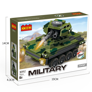 Építő COGOŽ 3019-2 | legó-kompatibilis katonai építőjáték | 8 az 1-ben tank