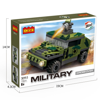 Építő COGOŽ 3019-3 | legó-kompatibilis katonai építőjáték | 8 az 1-ben tank