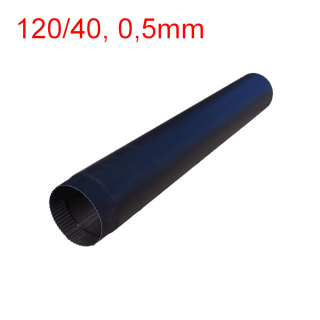 Füstcső, Fekete 120/40, 0,5mm